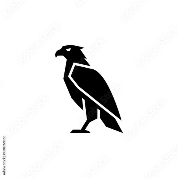 Obraz Stylized Black Eagle Silhouette with Sharp Geometric Design.