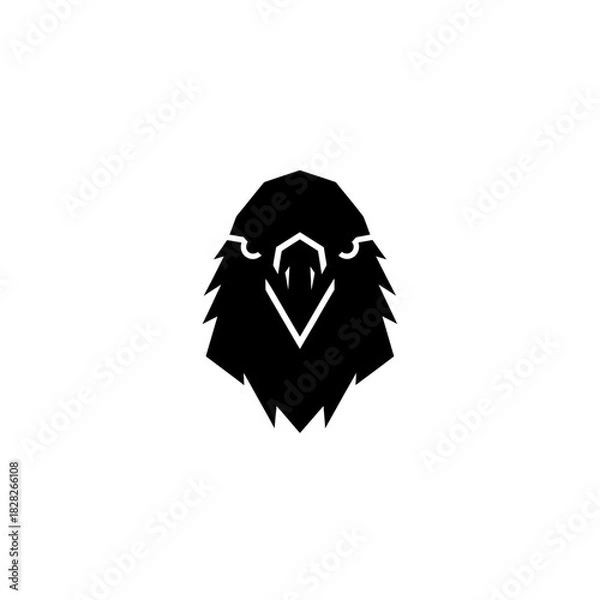 Obraz Stylized Eagle Head Silhouette with Sharp Features and Intense Gaze.