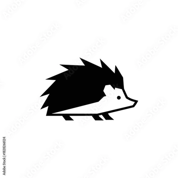 Obraz Stylized Hedgehog Illustration with Bold Spines and Minimalist Design.