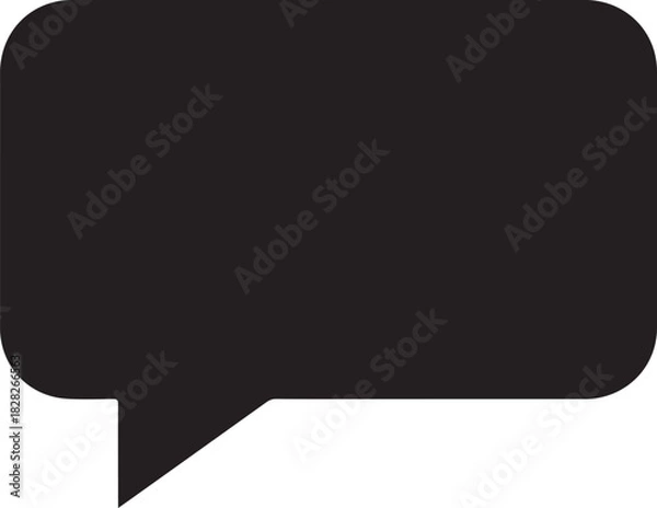 Obraz message chat bubble icon on white background Black silhouette