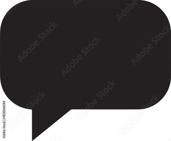 Obraz message chat bubble icon on white background Black silhouette