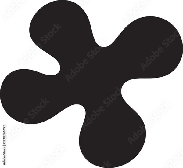 Obraz black blob shape silhouette vector set with organic rounded forms, editable stroke design for graphic composition,