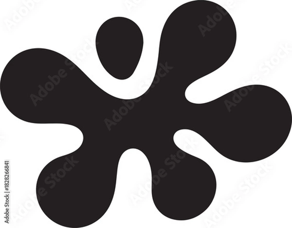 Obraz black blob shape silhouette vector set with organic rounded forms, editable stroke design for graphic composition,