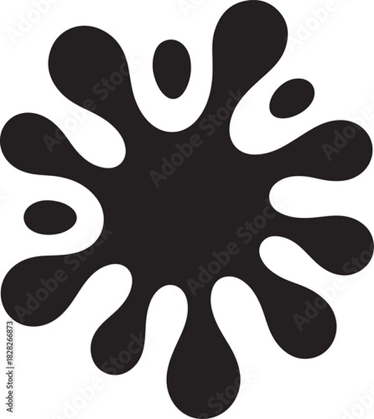 Obraz black blob shape silhouette vector set with organic rounded forms, editable stroke design for graphic composition,