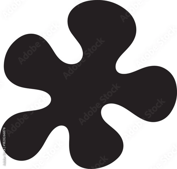 Obraz black blob shape silhouette vector set with organic rounded forms, editable stroke design for graphic composition,