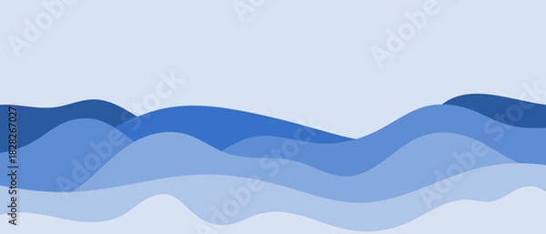 Obraz Gradient blue mountain range. Snowy mountain	