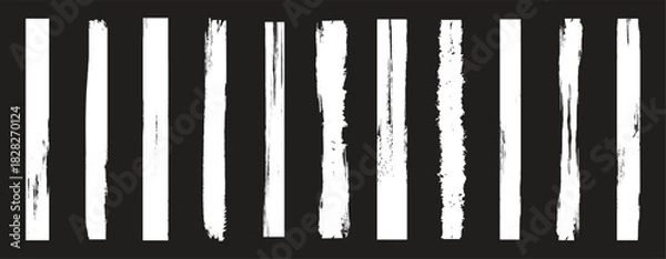 Fototapeta Set of chalk brush lines. Hand drawn grunge lines on chalkboard background can be used as art brushes. Vector illustration.