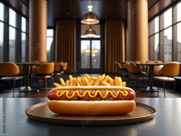 Fototapeta Gourmet Hot Dog on Plate