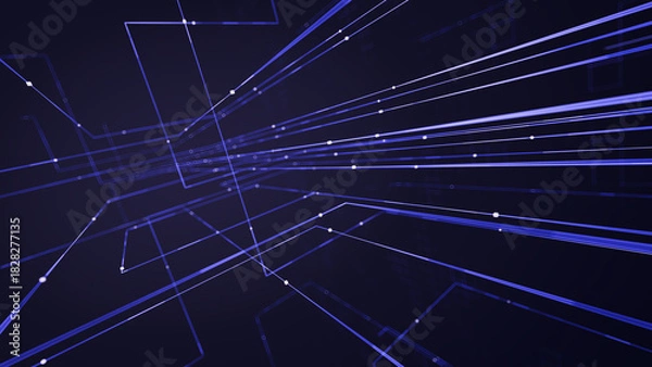 Fototapeta Digital abstract background with intersecting blue and purple lines