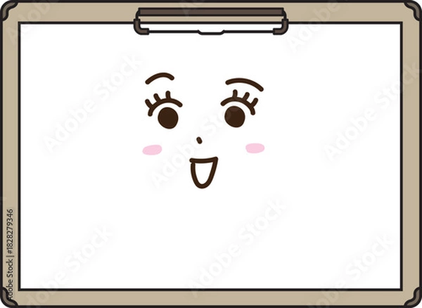 Fototapeta 笑顔のバインダー・署名板キャラクター