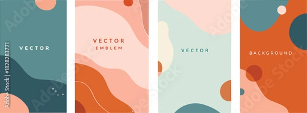 Obraz Trendy Boho Abstract Vector Background Templates Set for Social Media Stories