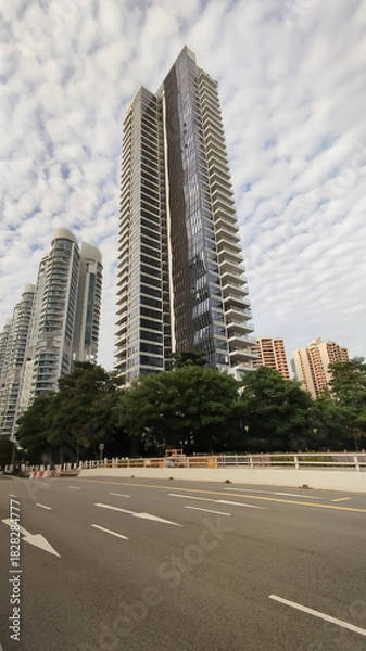 Obraz twin towers in a fluffy sky background