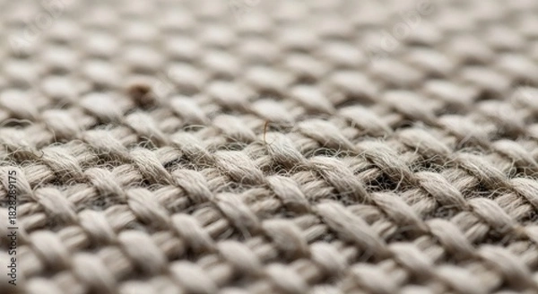 Fototapeta A close up of a woven fabric texture, showing the intricate pattern and detail of the textile material