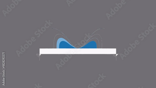 Fototapeta Bending Stress Distribution Beam Analysis Vector