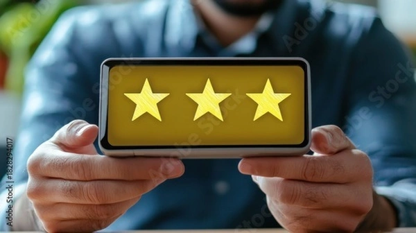 Fototapeta A marketing expert analyzing customer feedback and reviews on a digital device, making data-driven decisions.