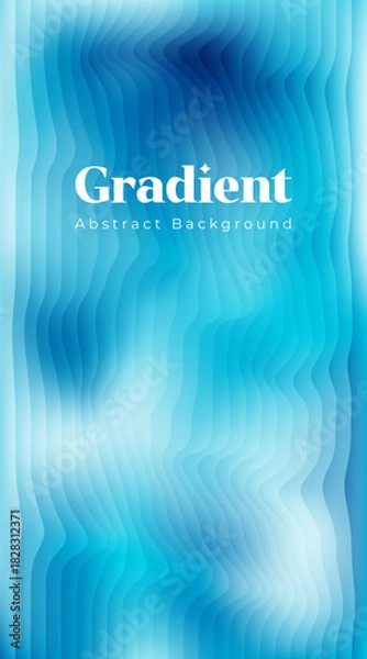 Fototapeta Dynamic blue gradient abstract background with undulating fluid waves design