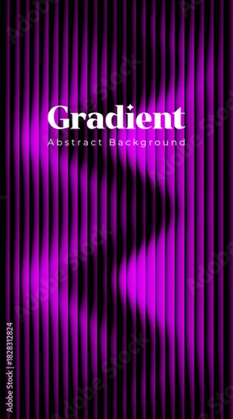 Fototapeta Purple gradient abstract background with vertical waving stripes pattern