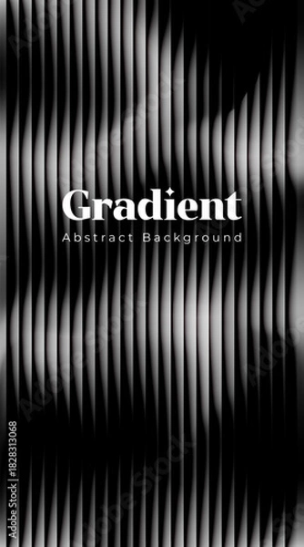 Fototapeta Abstract monochrome vertical wave gradient lines modern texture background
