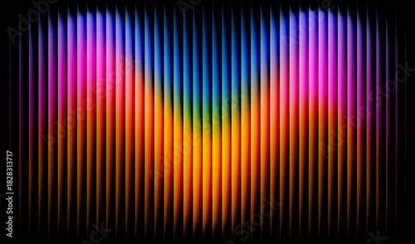 Fototapeta Dynamic colorful vertical light lines create vibrant abstract spectrum pattern
