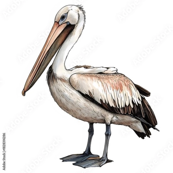 Obraz ペリカンの水彩画風イラスト