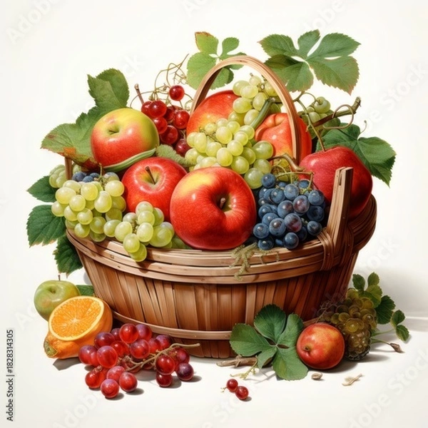 Obraz 鮮やかな果物バスケットの静物画