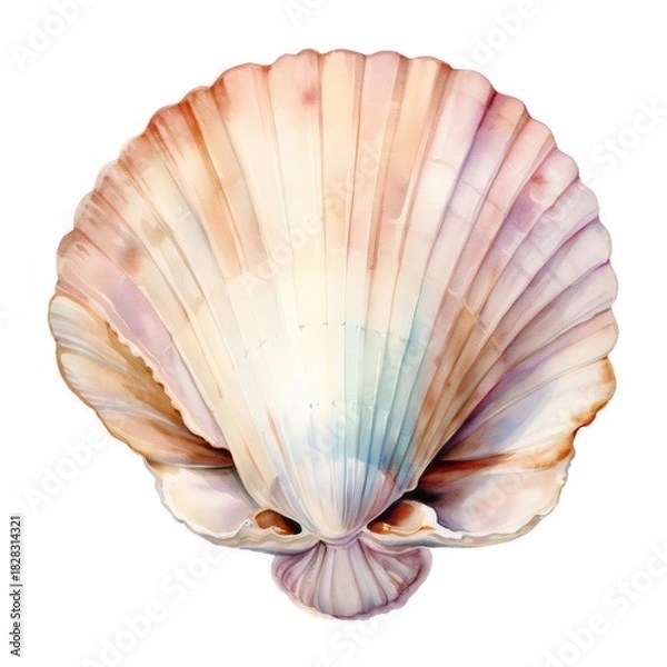 Obraz 貝殻のクローズアップ水彩画
