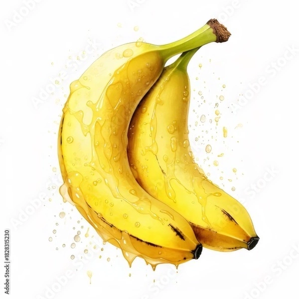 Obraz 新鮮なバナナに水滴が光り輝く