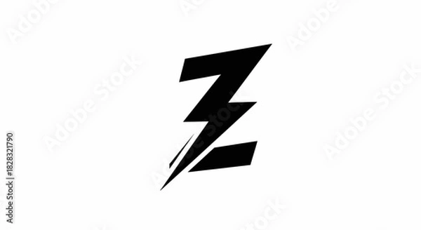 Fototapeta Bold and Dynamic Z Letter Logo with Lightning Bolt Design for Modern Branding