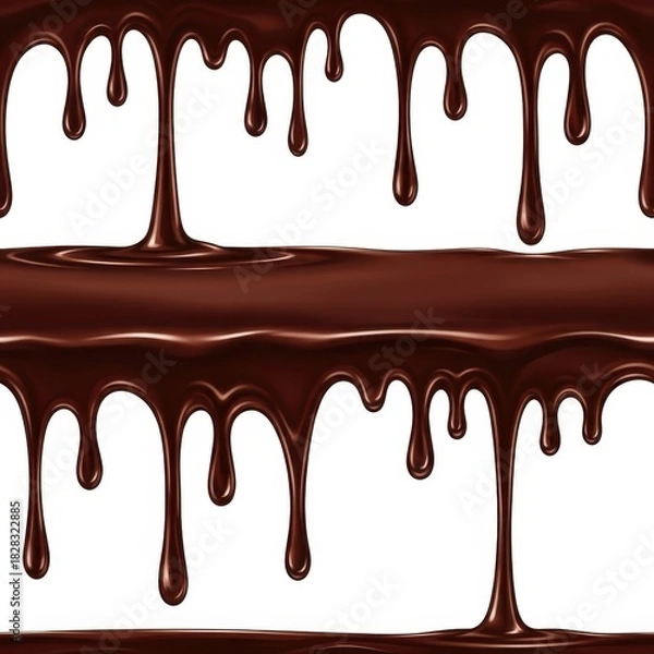 Fototapeta Indulgent chocolate cascades creating a luscious dripping pattern for sweet backgrounds