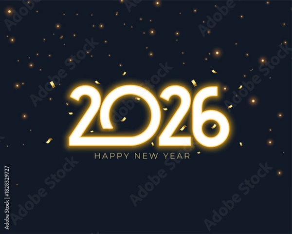 Obraz glowing 2026 new year background with confetti decor
