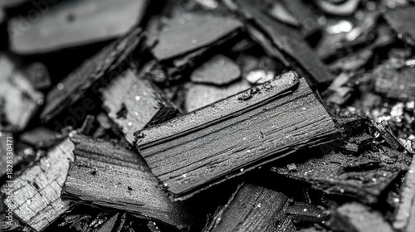 Fototapeta insensitivity. Close-up of ash texture with glowing embers, symbolic memorial concept. ESG reports, sustainability campaigns, designed for environmental awareness campaigns.