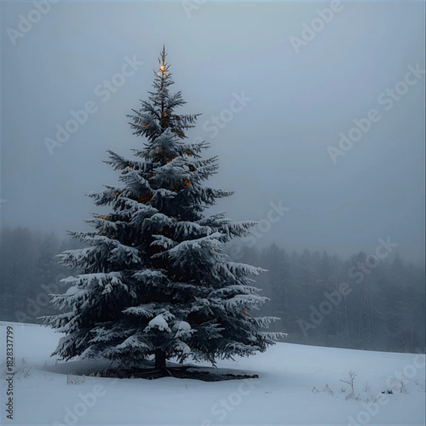 Obraz christmas tree in snow