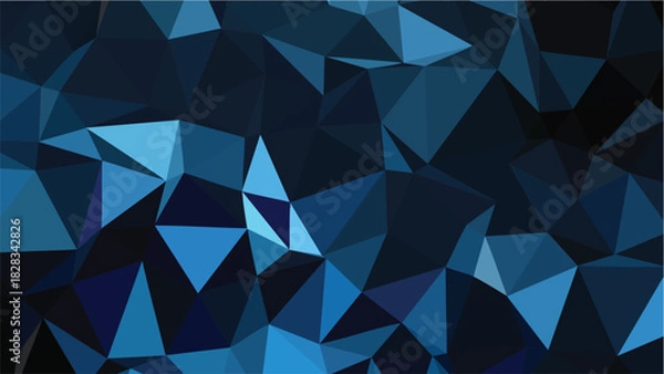 Fototapeta Low Poly Blue Geometric background with abstract triangle shapes and modern polygon design