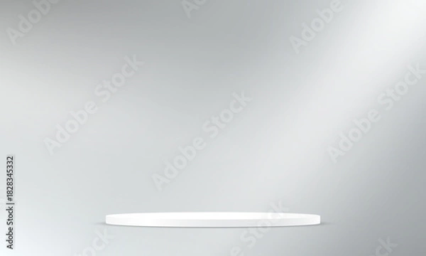 Obraz Gray and White Background Empty Room Studio with White podium Space for selling products. Vector illustration.