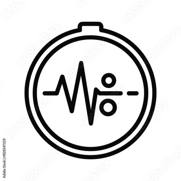 Fototapeta Dynamic heart rate line art for medical technology and healthcare apps or website design, modern cardiac rhythm icon, promoting health and wellness