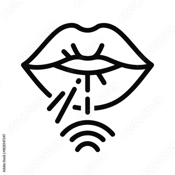 Fototapeta Speak Up Boldly A Minimalist Mouth Icon For Expressive Communication and Voice Technology, Perfect for Branding and Modern Design Projects with a Clear Message