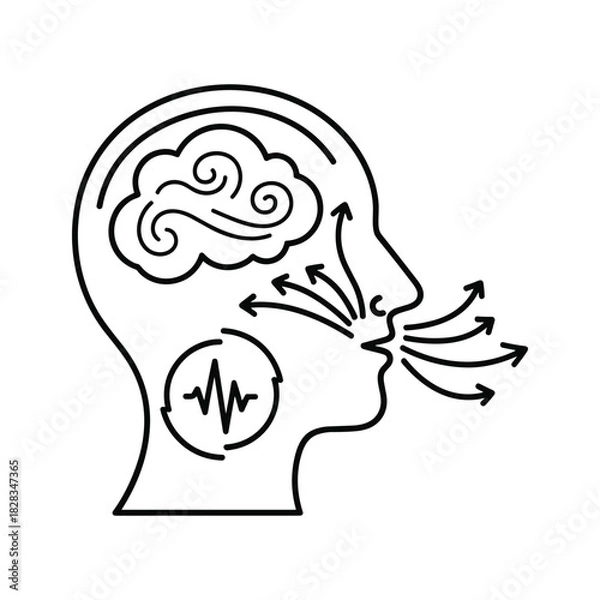 Fototapeta Breathe easy, find inner peace, and focus your mind with mindful meditation and breathing exercises that promote wellness and health for a better life