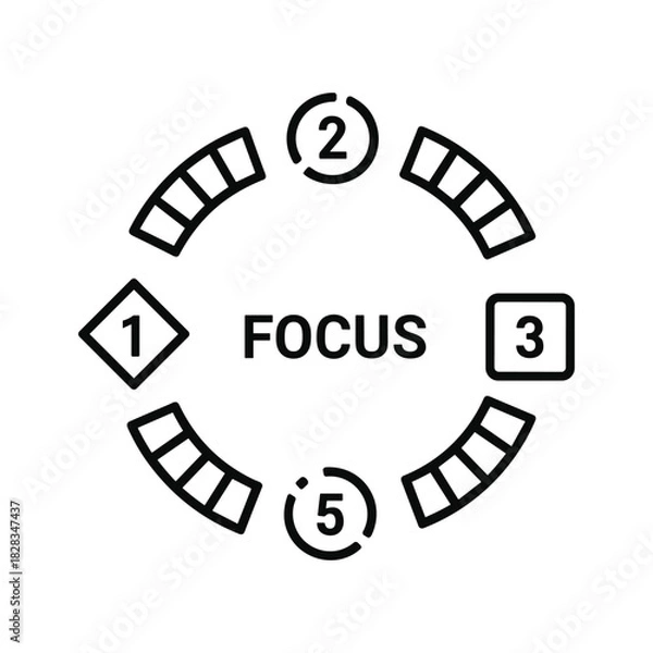 Fototapeta Achieve laser focus with this five step process, perfect for business strategy, project management, and productivity workflows today
