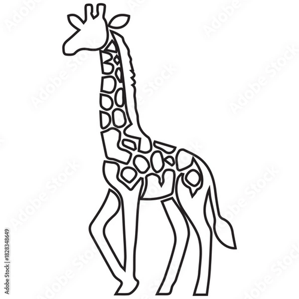 Obraz Giraffe outline vector