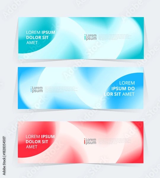 Obraz Geometric banner design with vector presentation template.