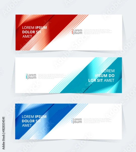 Obraz Geometric banner design with vector presentation template.