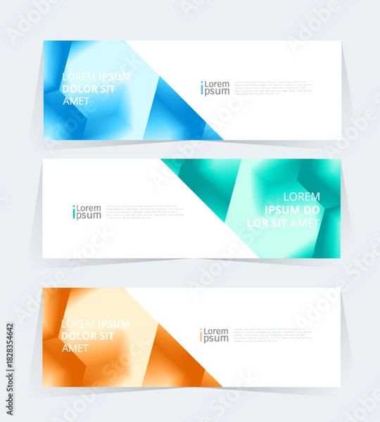 Obraz Geometric banner design with vector presentation template.