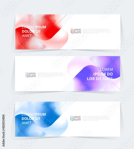 Obraz Geometric banner design with vector presentation template.