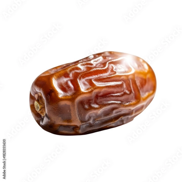 Fototapeta Single Medjool Date Fruit Isolated on Black Background