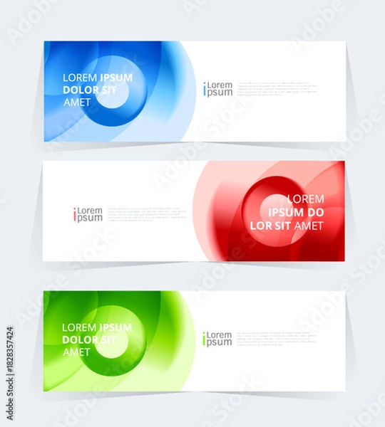 Obraz Geometric banner design with vector presentation template.