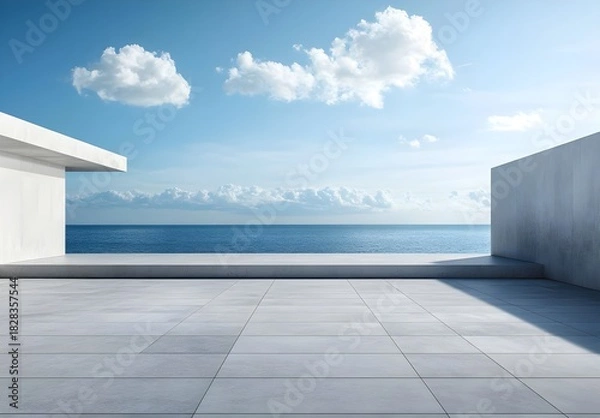 Obraz Modern Minimalist Architecture overlooking Ocean