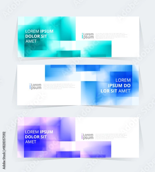 Obraz Geometric banner design with vector presentation template.