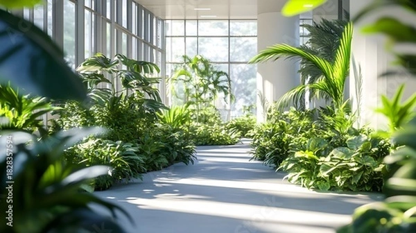 Obraz Sunlit Indoor Garden Pathway