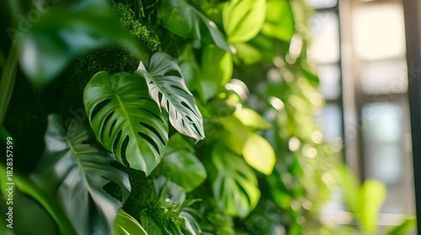 Obraz Lush Green Tropical Plant Wall