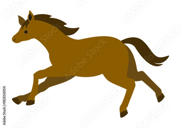 Fototapeta 走る馬のイラスト/スピード感のあるダッシュポーズ